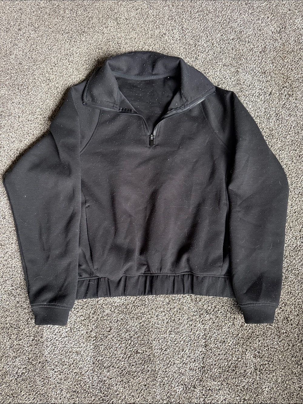 Men's Black Quarter-Zip Pullover Sweater